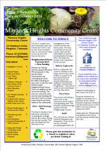 2016 Term 3 MHCC Newsletter page 1 v